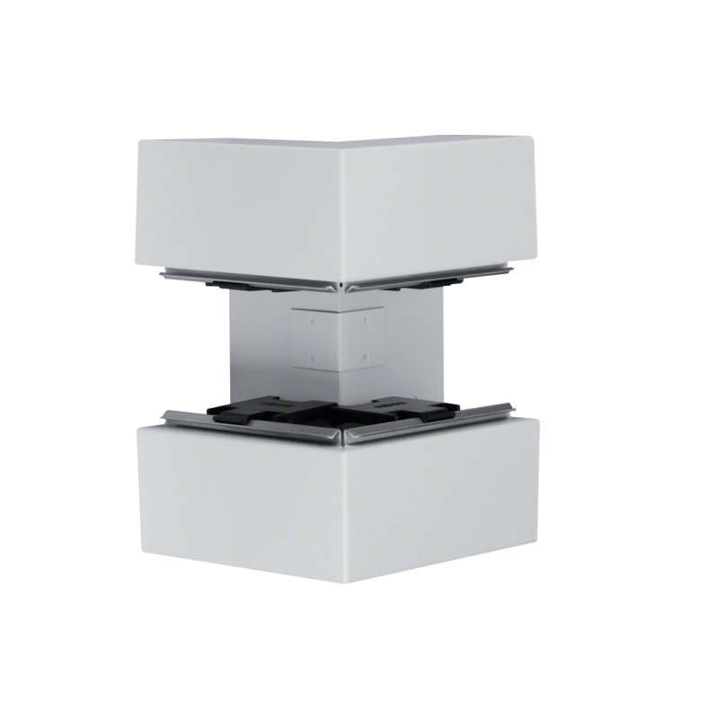 Colț exterior din profil de bază din tablă de oțel la BRS 70x210mm Capac 80mm gri deschis  , Hager BRS6521037035