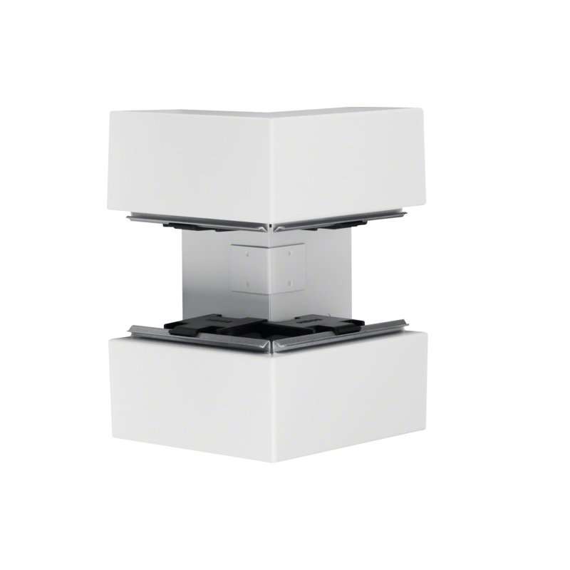 Colț exterior din profil de bază din tablă de oțel la BRS 70x210mm Capac 80mm alb  , Hager BRS6521039010