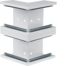 Colț exterior din profil de bază din tablă de oțel la BRS 70x210mm Capac 2x80mm alb  , Hager BRS652103D9010