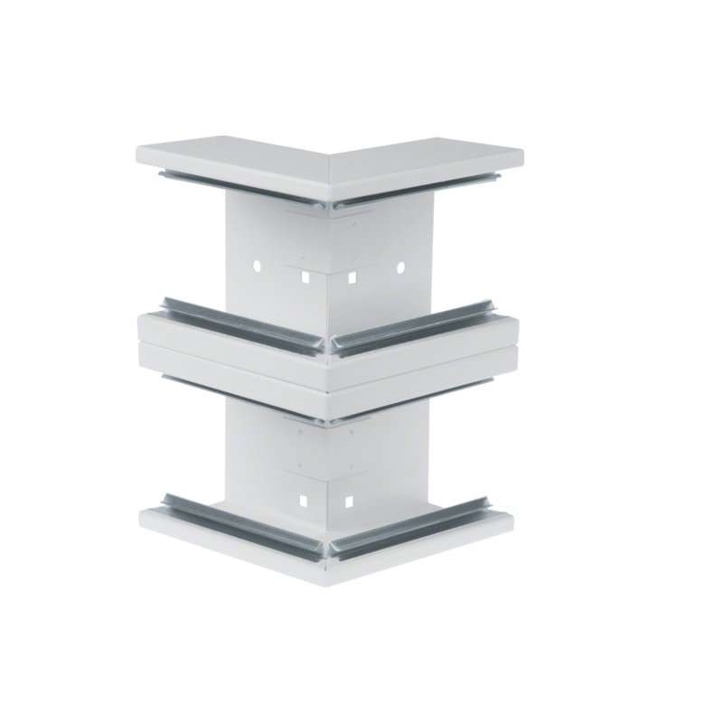 Colț exterior din profil de bază din tablă de oțel la BRS 70x210mm Capac 2x80mm alb  , Hager BRS652103D9010