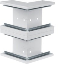 Colț exterior din profil de bază la BRS 68x210mm Capac 2x80mm tablă de oțel alb uz. , Hager BRS652103D9016