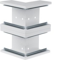 Colț exterior din profil de bază la BRS 68x210mm Capac 2x80mm tablă de oțel alb uz. , Hager BRS652103D9016