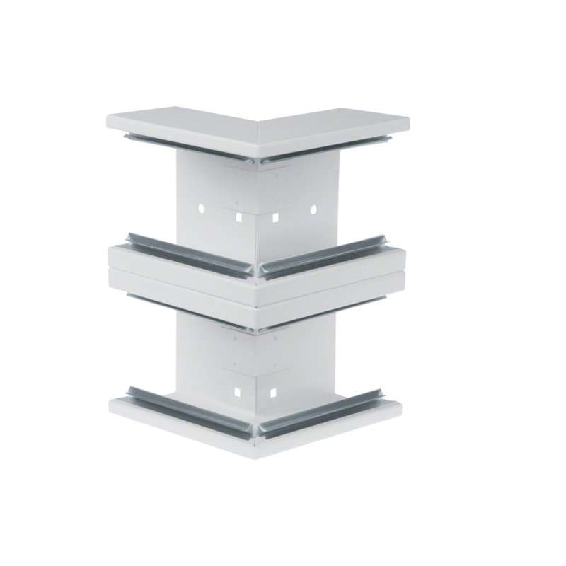 Colț exterior din profil de bază la BRS 68x210mm Capac 2x80mm tablă de oțel alb uz. , Hager BRS652103D9016