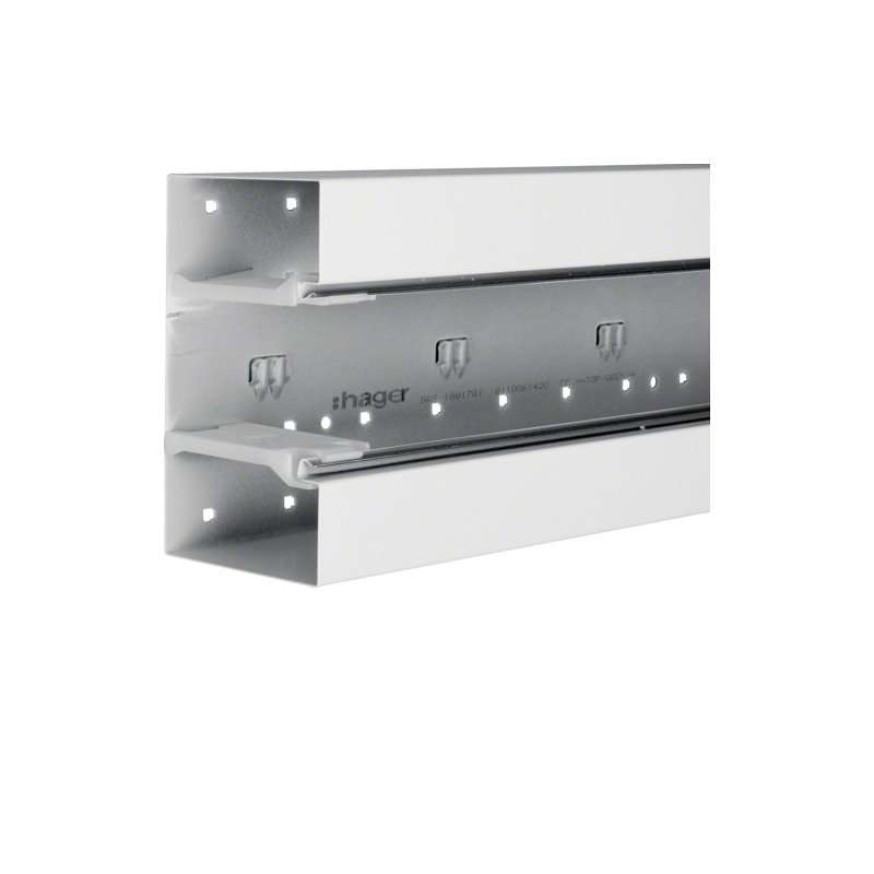 Bază-Canal aparataj Ignifug frontrast BRS 100x170mm OT 80mm din tablă de oțel alb , Hager BRS10017019010