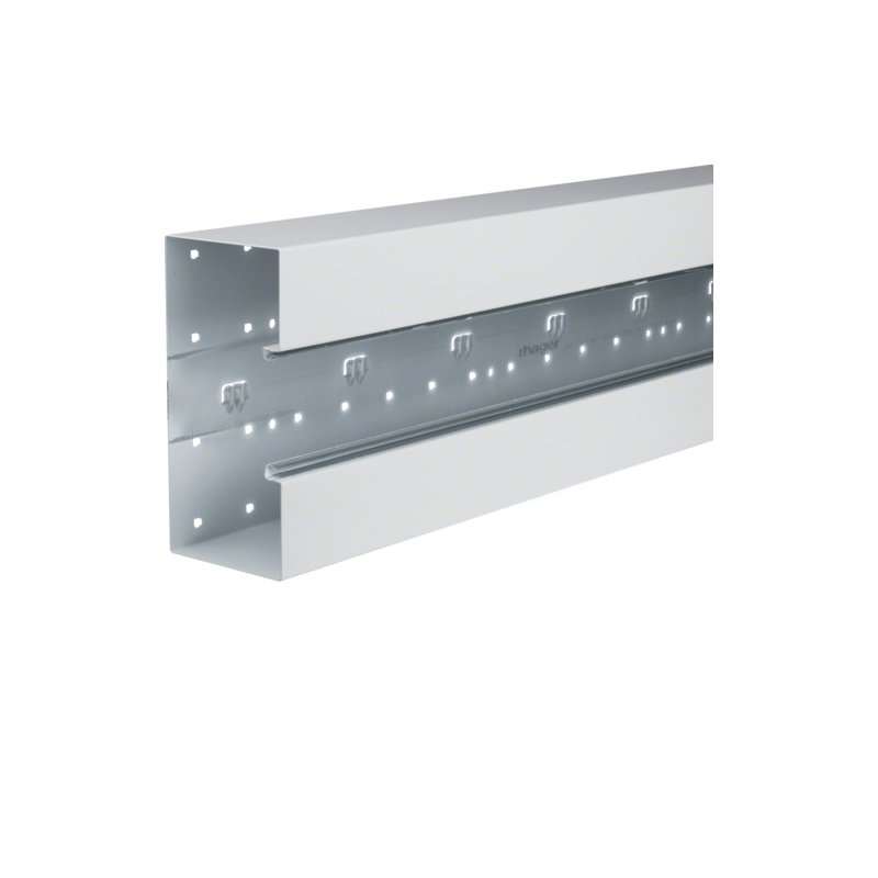 Bază-Canal aparataj Ignifug frontrast BRS 100x210mm OT 80mm din tablă de oțel alb , Hager BRS10021019010