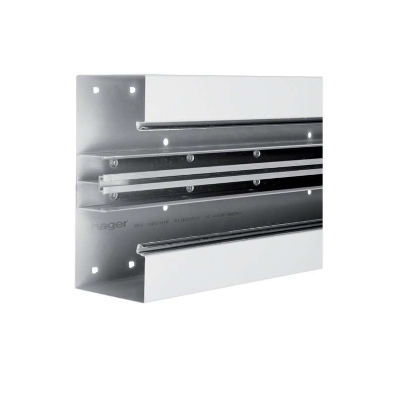 Bază-Canal aparataj Ignifug ,Profil BRS 100x210mm OT 120mm din tablă de oțel alb , Hager BRS1002101B9010