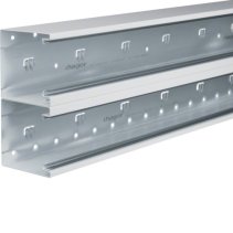 Bază-Canal aparataj Ignifug BRS 100x210mm Capac 2x80mm din tablă de oțel alb , Hager BRS1002101D9010