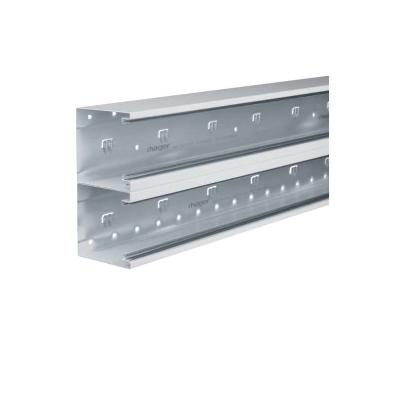 Bază-Canal aparataj Ignifug BRS 100x210mm Capac 2x80mm din tablă de oțel alb , Hager BRS1002101D9010