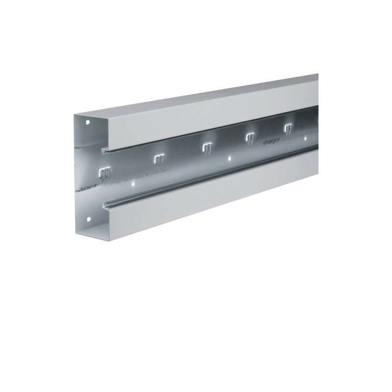 Bază-Canal aparataj Ignifug pr. față Oțel BRS 70x170mm Capac 80mm gri deschis , Hager BRS6517017035