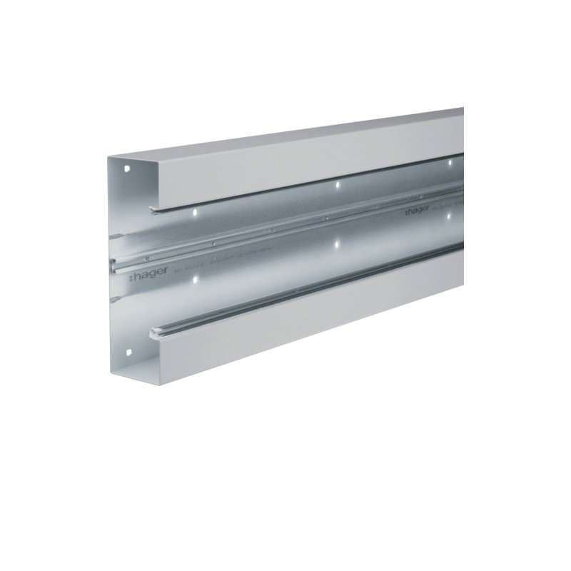 Bază-Canal aparataj Ignifug ,Profil BRS 68x210mm OT 120mm din tablă de oțel gri deschis , Hager BRS652101B7035