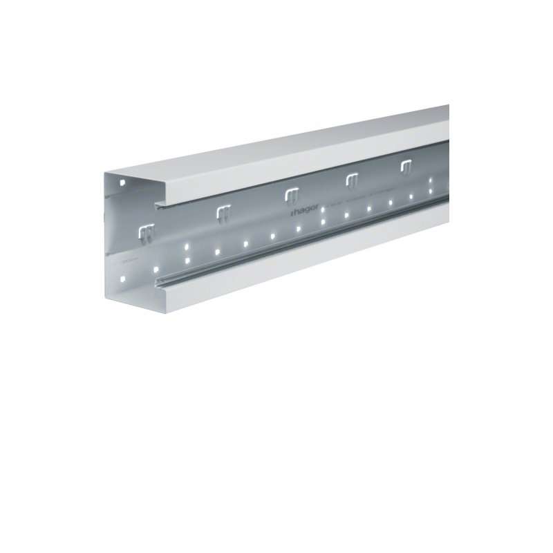 Bază-Canal aparataj Ignifug pr. față la BRS 83x130mm Capac 80mm oțel alb uz. , Hager BRS8513019016