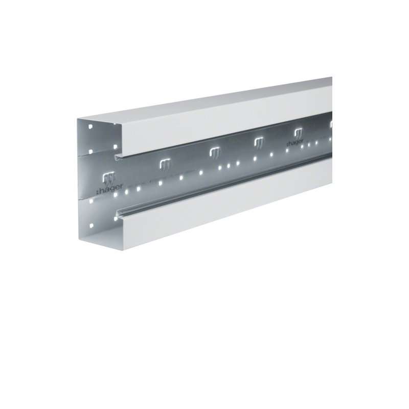 Bază-Canal aparataj Ignifug frontrast BRS 85x170mm OT 80mm din tablă de oțel alb , Hager BRS8517019010