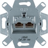 Priză de date pt. 2 x  Cat.6A-porturi 8/8 pol ecranate,Hager G3140