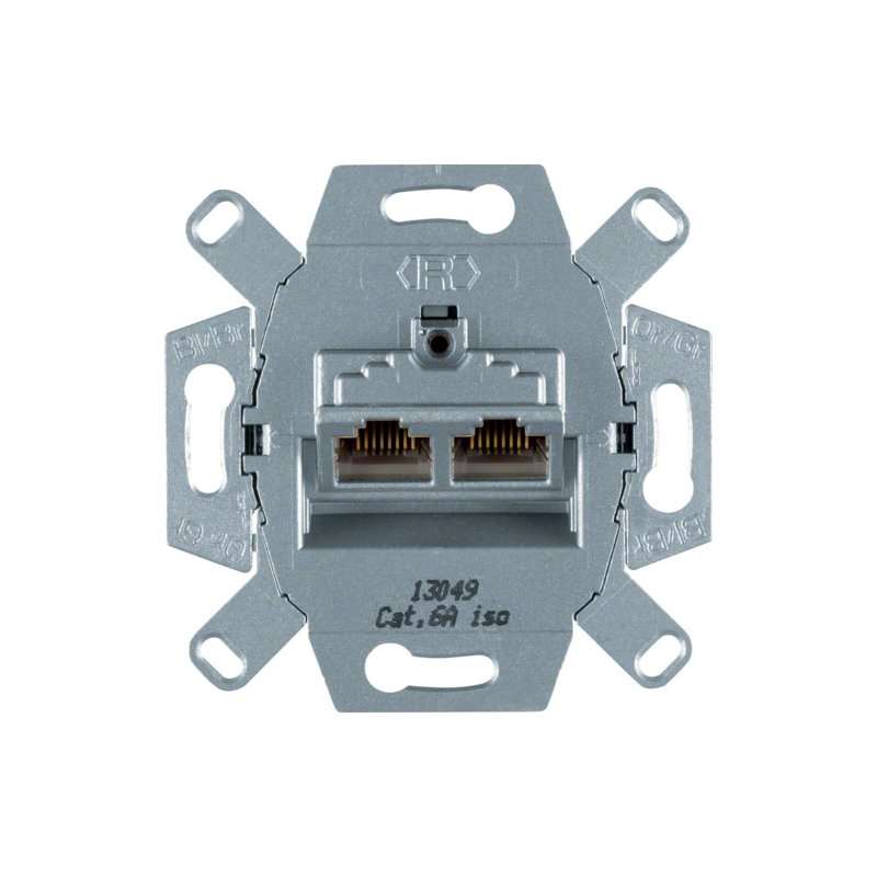 Priză de date pt. 2 x  Cat.6A-porturi 8/8 pol ecranate,Hager G3140