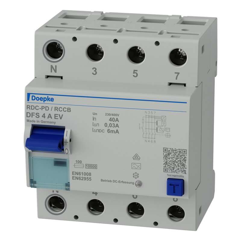 Int. Diferențial  (RCCB) Doepke  40A tip A EV (Electric Vehicles) 4 poli 30mA 400V