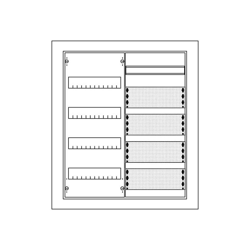ABB U42MML Tablou electric comb. multimedia sub tencuială 4 randuri, cu rama si bel. usa