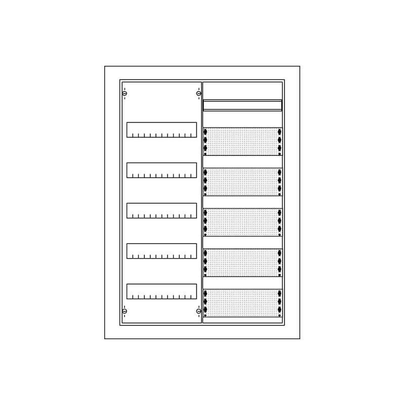 ABB U52MML Tablou electric comb. multimedia sub tencuială 5 randuri, cu rama si bel. usa