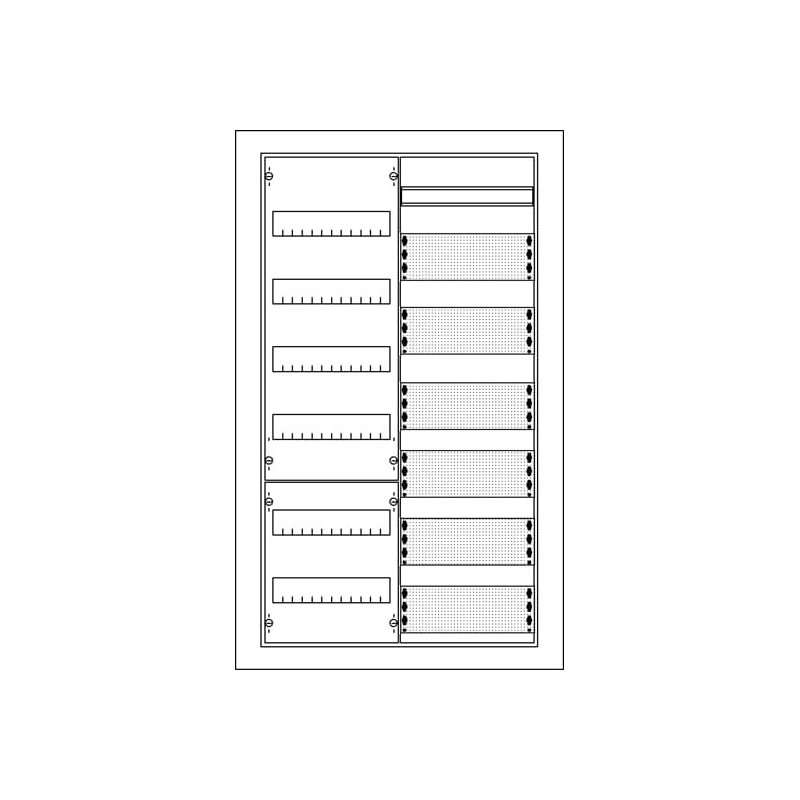 ABB U62MML Tablou electric comb. multimedia sub tencuială 6 randuri, cu rama si bel. usa