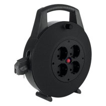 Cutie de cablu cu protecție termică neagră, 4 prize, 10m H05VV-F 3G1.5mm² negru