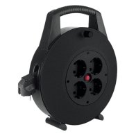 Cutie de cablu cu protecție termică neagră, 4 prize, 10m H05VV-F 3G1.5mm² negru