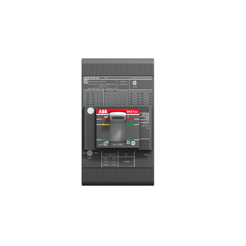 ABB XT1H 125 TMF 90-900 3P F F UL/CSA Întrerupător de circuit compact tip USOL Tmax XT1