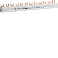 Busbar 2 poli tip furcă (standard eurovario) 10mm² 63A 12 Module , Hager KDN263A