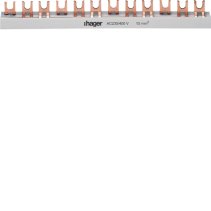 Busbar 3 pol tip furcă (standard eurovario) 10mm² 63A 57 Module , Hager KDN363B