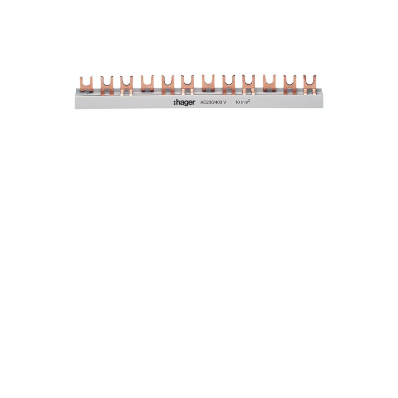 Busbar 3 pol tip furcă (standard eurovario) 10mm² 63A 57 Module , Hager KDN363B