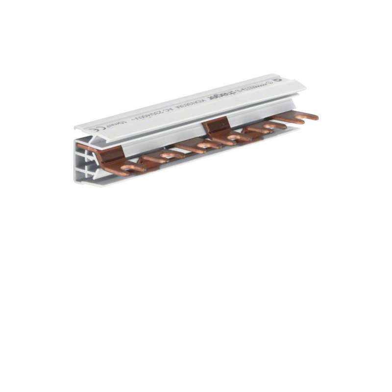 Busbar 3 pol tip furcă (standard eurovario) 10mm² 63A 6 Module , Hager KDN363M