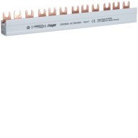 Busbar 3 pol tip furcă (standard eurovario) 16mm² 80A 12 Module , Hager KDN380A