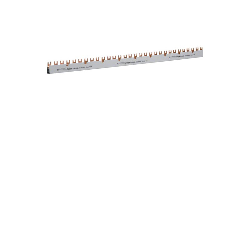 Busbar 3 pol cu Contact auxiliar, tip furcă (standard eurovario) 16mm² 80A 48 Module , Hager KDN383B