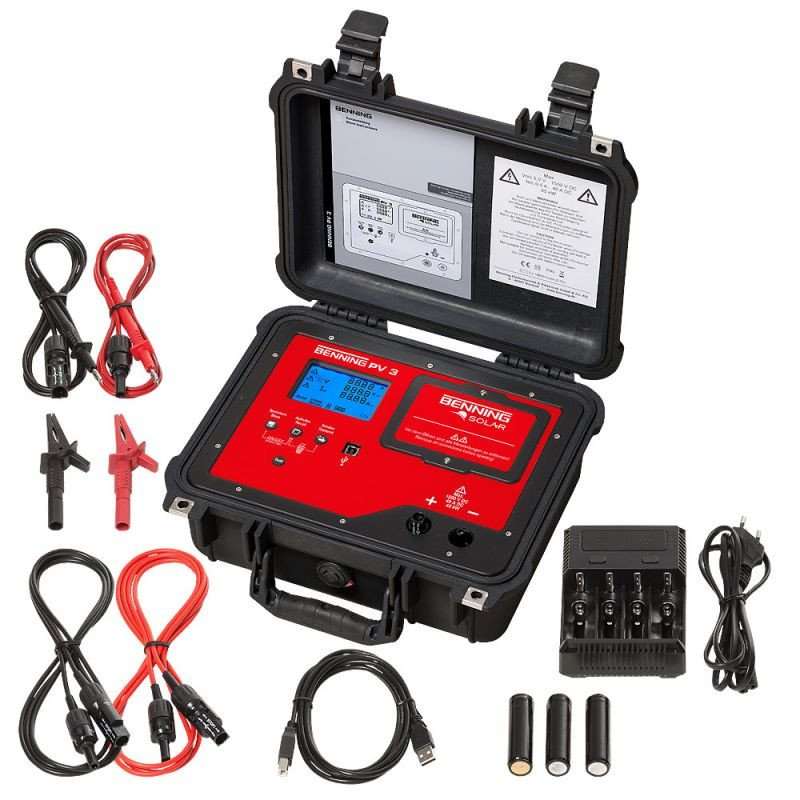 Tester pentru sisteme fotovoltaic ,parcuri solare, centrale electrice 1500 V,BENNING PV 3, 050428