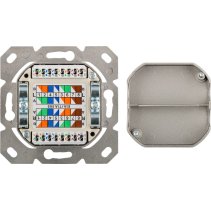 Priză de date pentru cabluri cat7 ecranate 2xRJ45 tip Cat6A cu conectare LSA inclusă ramă și capă