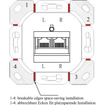 Priză de date pentru cabluri cat7 ecranate 2xRJ45 tip Cat6A cu conectare LSA inclusă ramă și capă