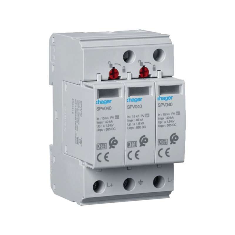 Descărcător supratensiune HAGER SPV340 T2 3P 40kA pentru Fotovoltaice