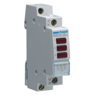Indicator prezenta tensiune LED HAGER SVN127  3 faze roșu 230VAC
