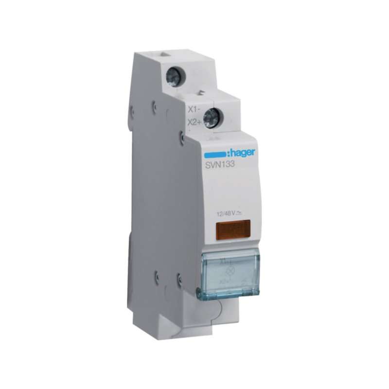 Indicator prezenta tensiune LED HAGER SVN133  1 faza portocaliu 48VAC+DC