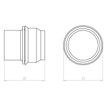 Manșon instalații în beton de capăt și de tranziție din 2 piese pentru PG13.5 și M16 , Kaiser 1204-24
