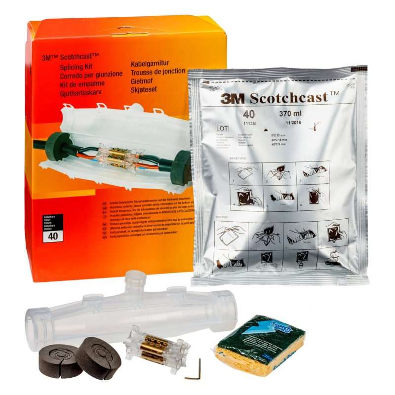 Set reparatie prelungire cablu cu rășină turnată Scotchcast până la 4x240qmm