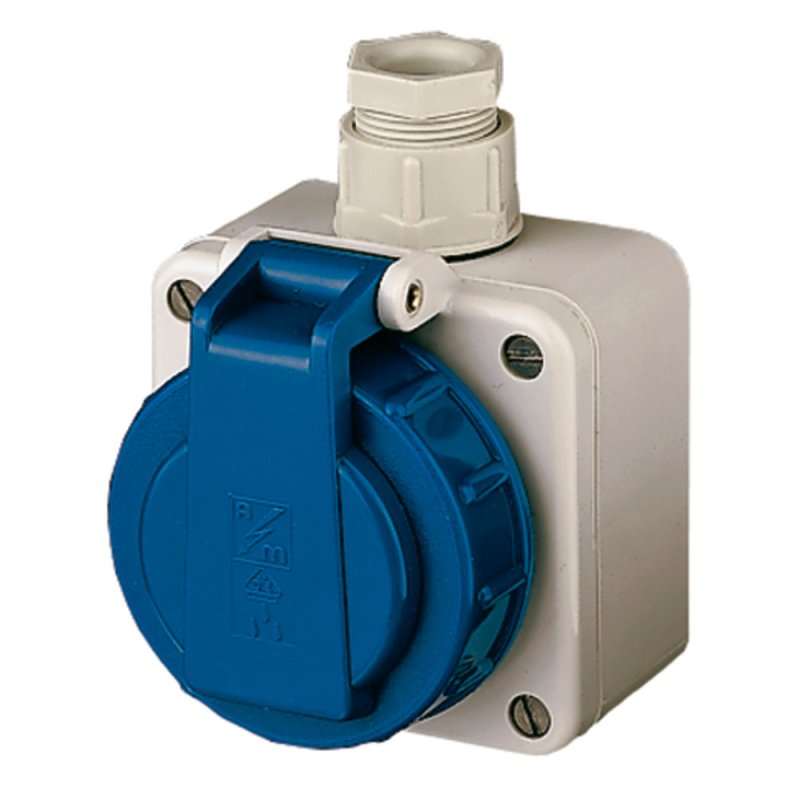 Priza aparenta cu capac IP67 cu grad de protectie la impact IK10, Mennekes 10863