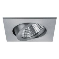 Spot LED incastrabil 7W, Alb Cald 3.000K, formă pătrată, aluminiu mat