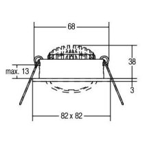 Spot LED incastrabil 7W, Alb Cald 3.000K, formă pătrată, aluminiu mat