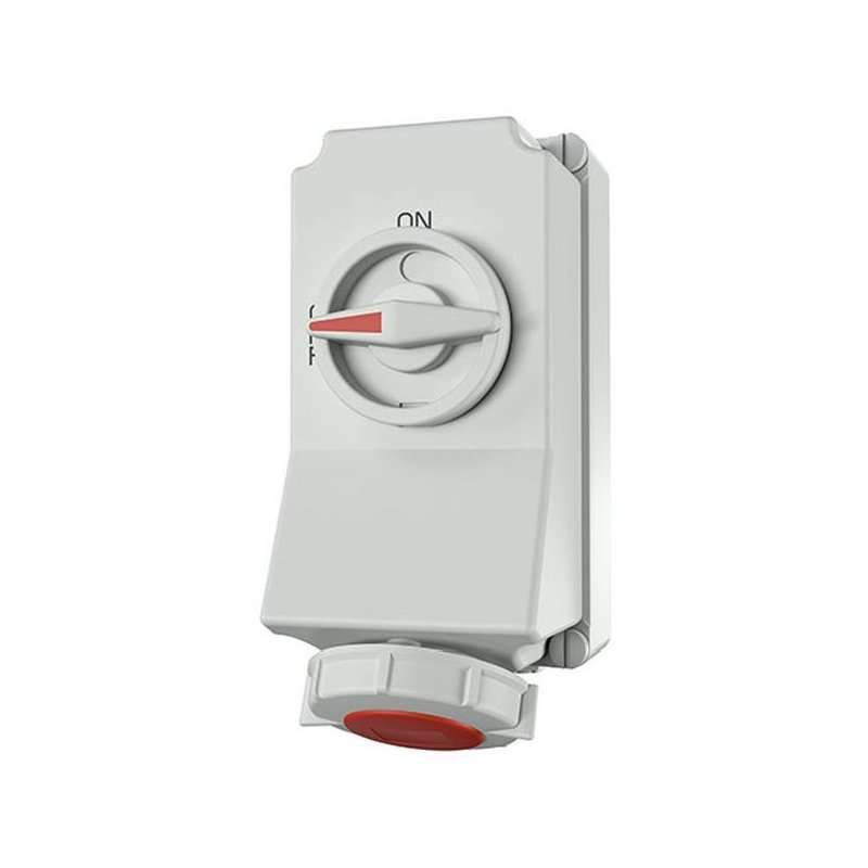 Priză industrială de perete MENNEKES DUO 7306 cu interblocaj, 16A, 400V, 7 poli, IP67 – EAN 4015394112303