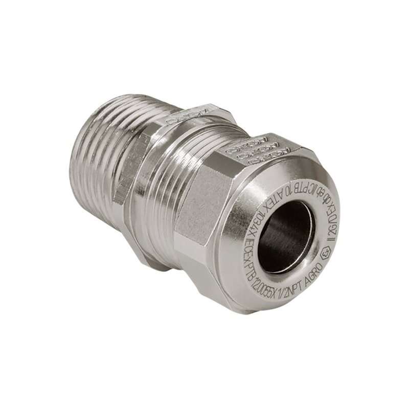 Kaiser EX1126.3/4NPT.180 ,Presetupă Ex Compact din alamă NPT 3/4 ,Ex d IIC / Ex e II Cablu Ø 12.5-18.0 mm ,
