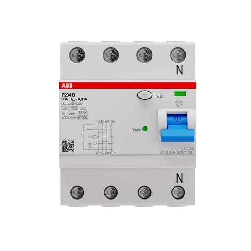 Diferențial ABB F204  tip B 4 poli 63A 30mA 400V