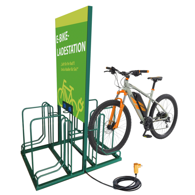 Stație încărcare biciclete electrice Charge4Bike cu 4 x Schuko IP44 si suport 4 biciclete