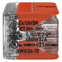 Clemă WAGO cu 10 intrari x 0,14 - 4 mm cu manete de acționare