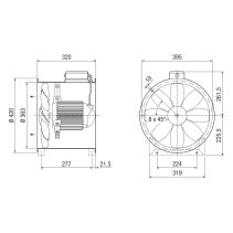 Ventilator axial de tubulatură ATEX Maico DZR 35/4 B Ex e DN 350
