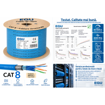 Cablu de date CAT 8 S/FTP 2000 MHz 40 Gbit/s AWG23 cupru LSZH
