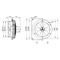 Desen Maico DZQ 20/2 B Ex e – ventilator axial ATEX DN200